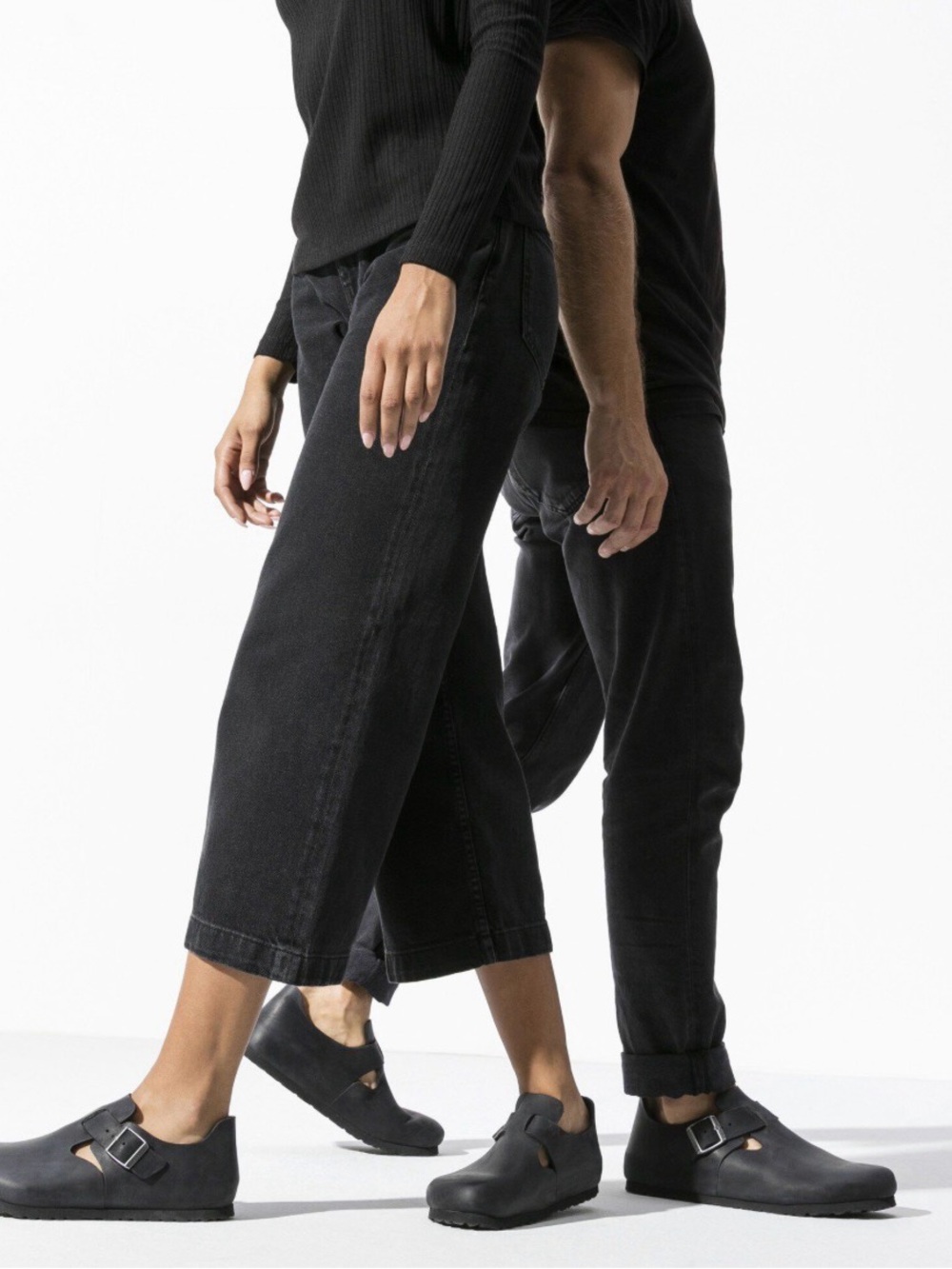 Birkenstock Black Leather London Clogs